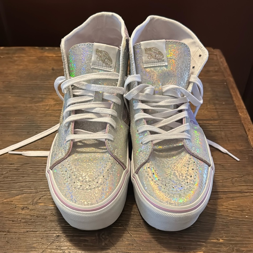 VANS sk8-hi top multicolored butterflie print PLATFORM shoes sneakers women 10.5